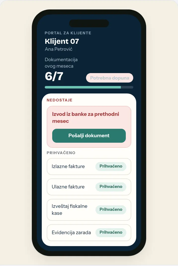 Portal za klijente na telefonu